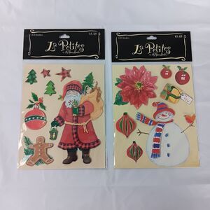 La Petites 3-D Stickers Christmas Santa Snowman Poinsettia Scrap Book Crafts New